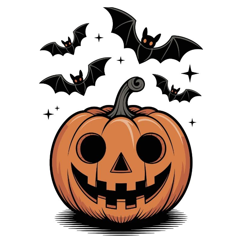 Scary pumpkin head with laughing face