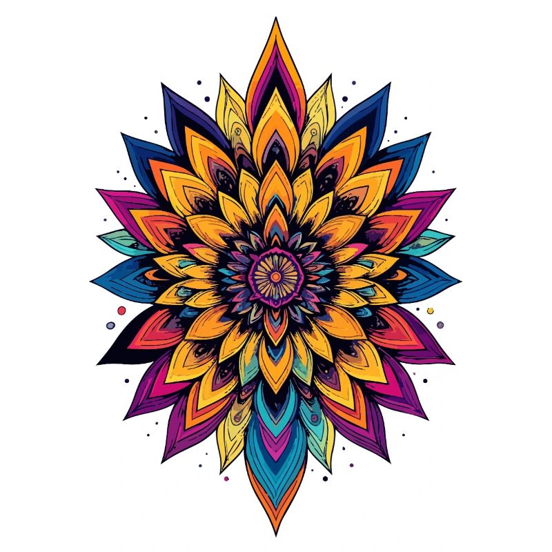 Étoile fleur colorée de mandala de fleurs LSD