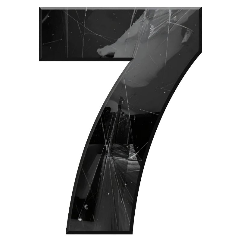 Schwarzgrau Sieben mit Splittern