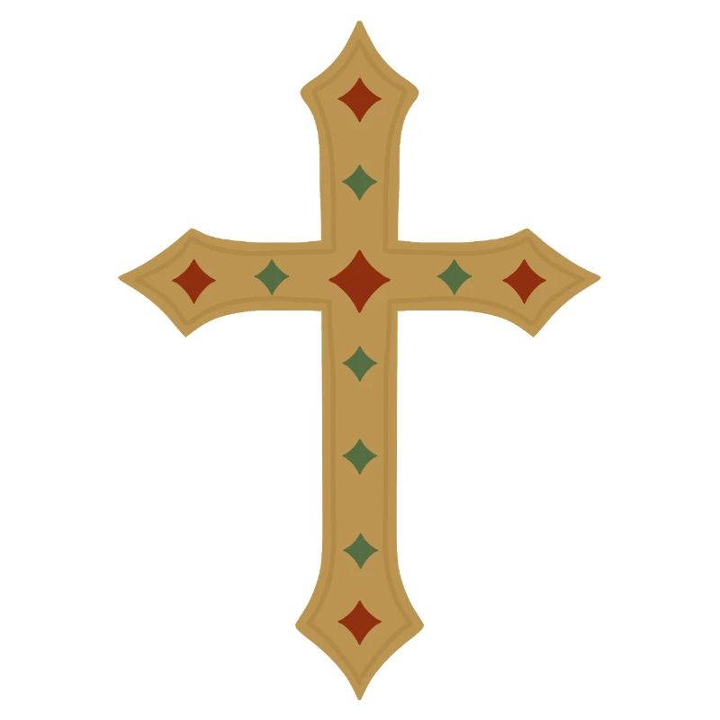 Croix d’or avec incrustations de gemmes