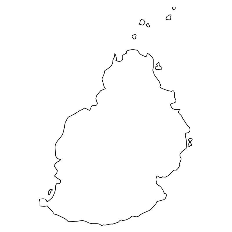 Mauritius outline map
