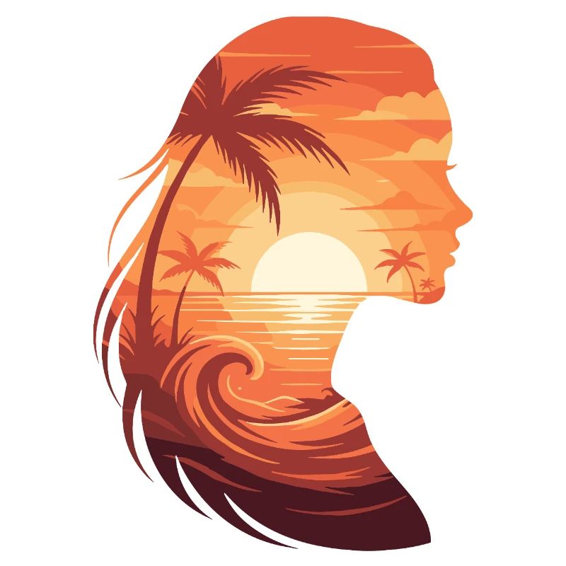 Sunset silhouette profile