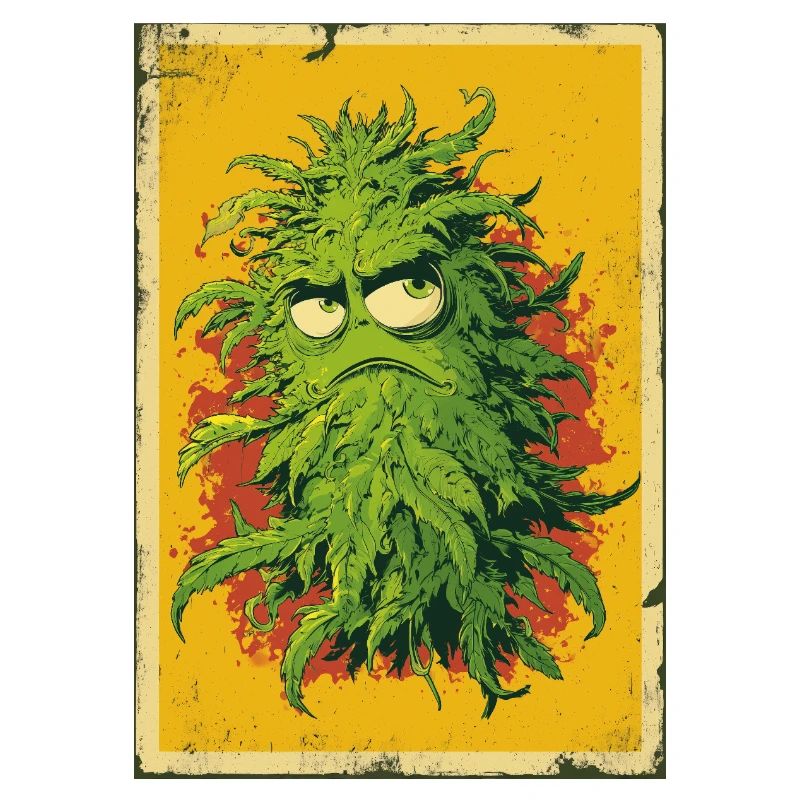 Grumpy Leaf Pop Art Cannabis