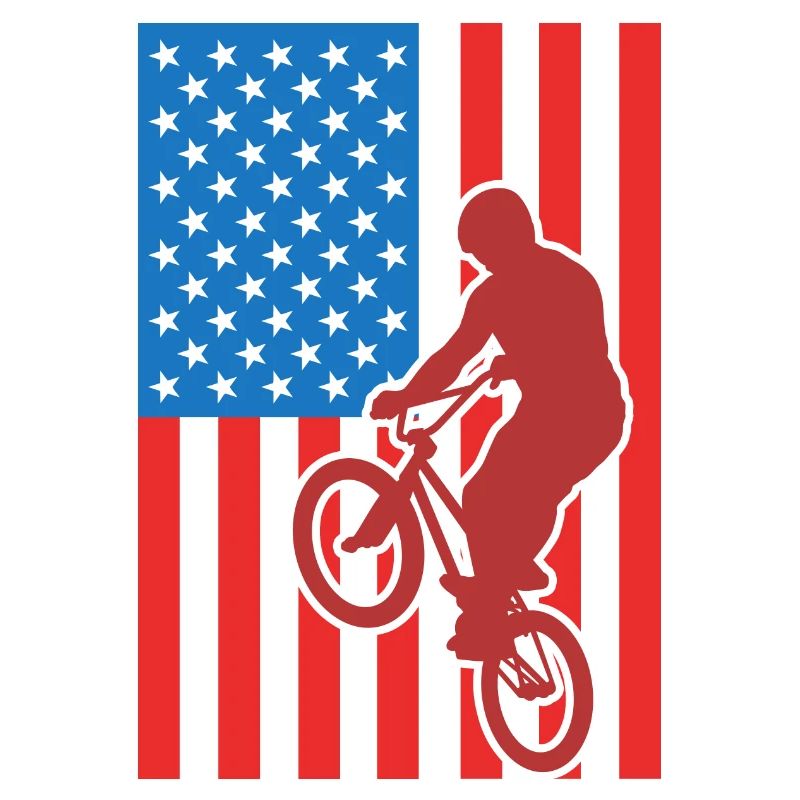 Patriotic BMX cyclist