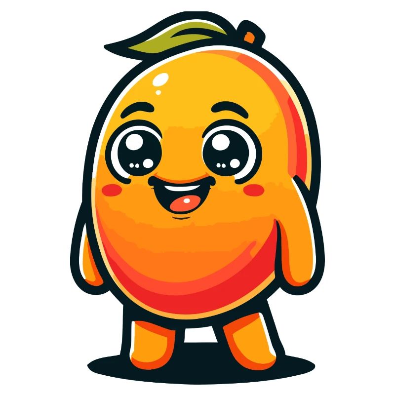 A playful cartoon style mango