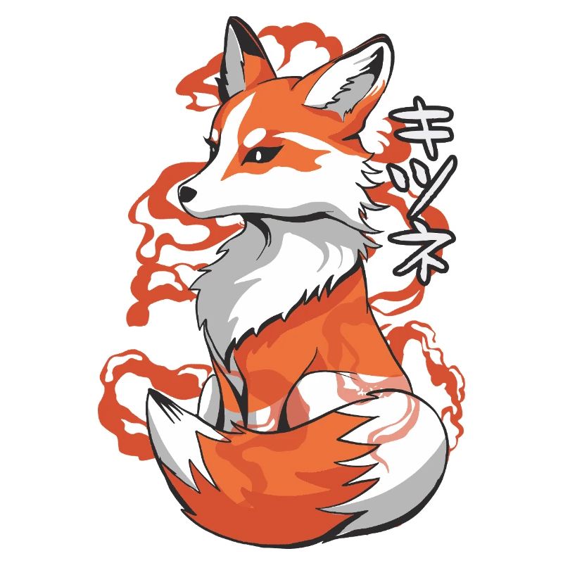 Vibrant Fox Ukiyo Style