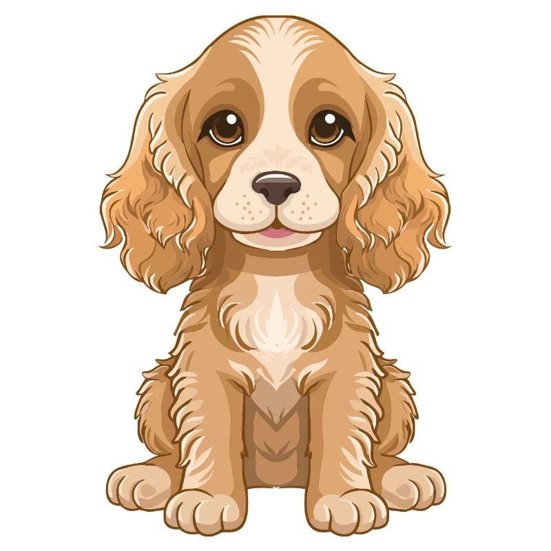 Dessin animé mignon de chiot Cocker Spaniel