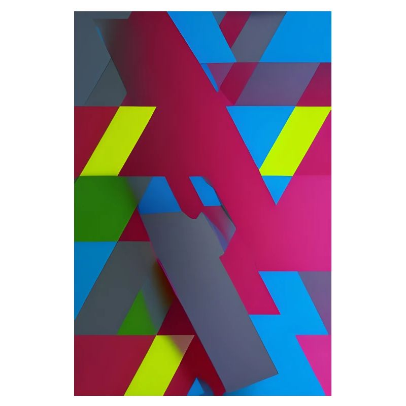 Neon Geometric Triangle Composition