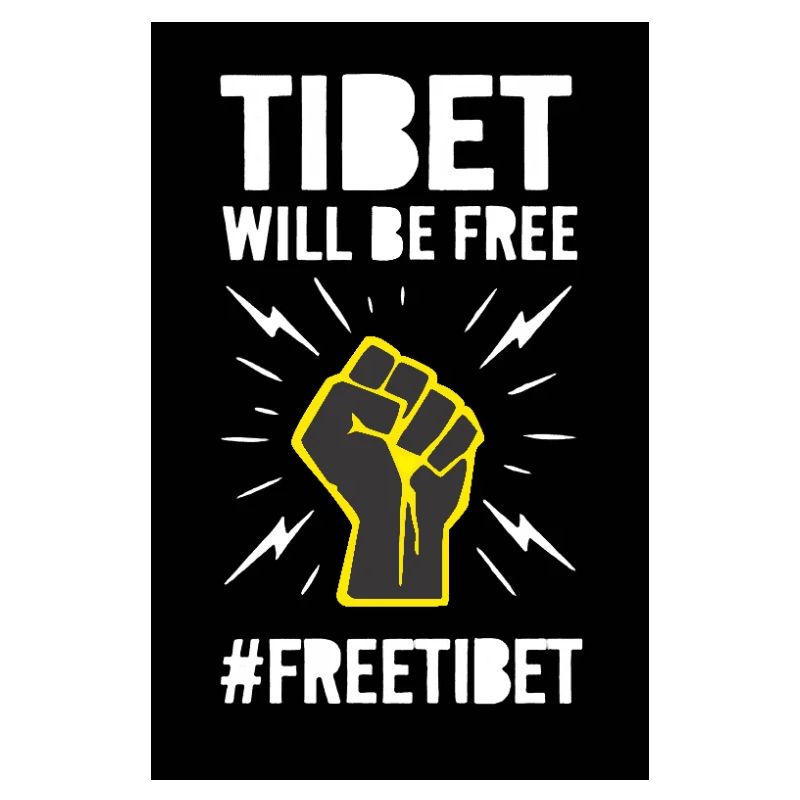 Tibet wird frei sein. Protest-Design.