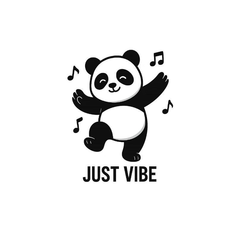 Panda effrayant avec un design musical