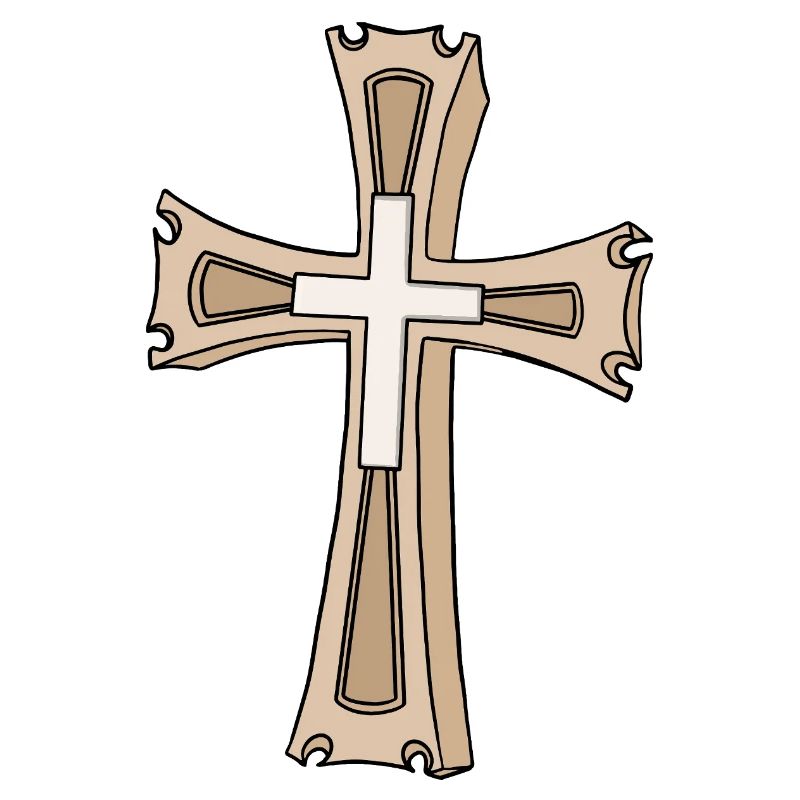 Écusson en forme de croix ornée