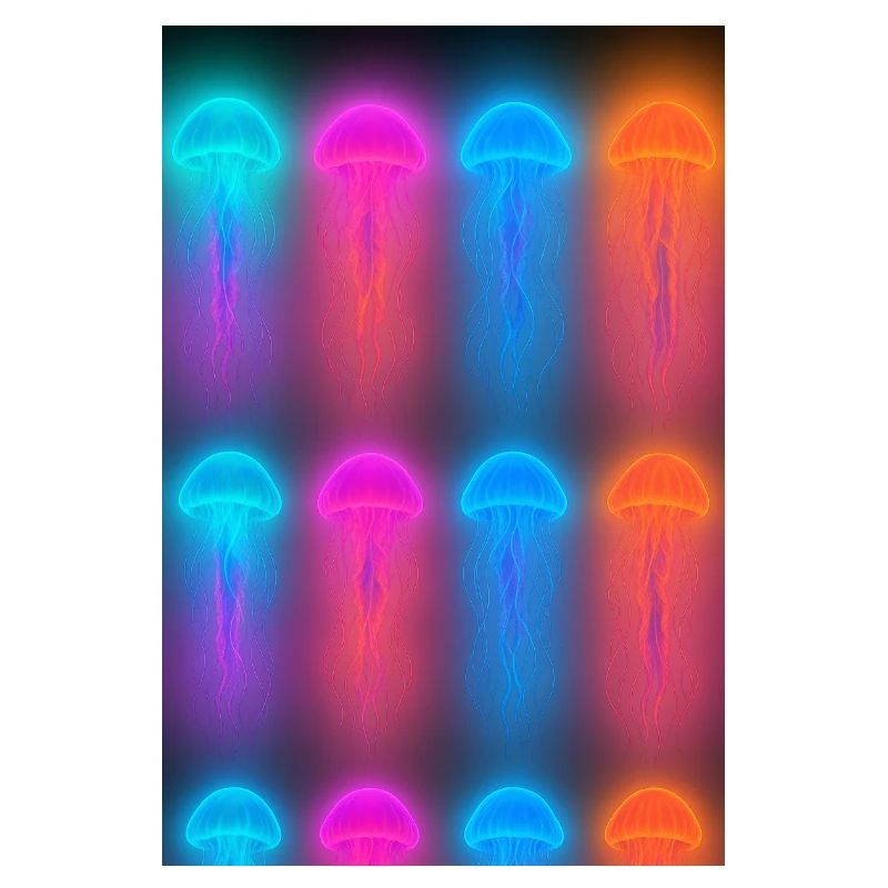 Jellyfish Neon Grid Aurora Pulse
