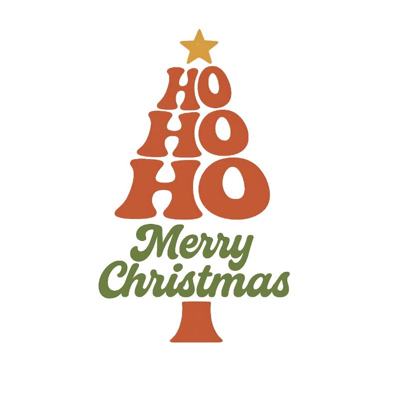 HoHoHo Christmas Tree Typography