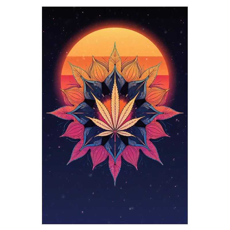 Sun Mandala Cannabis Leaf