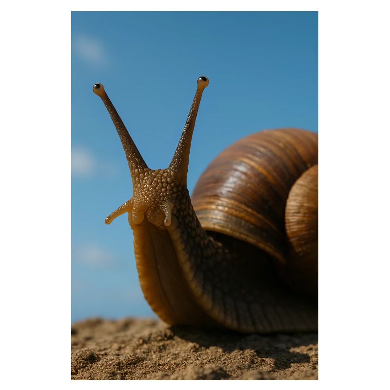 Snail on beach background