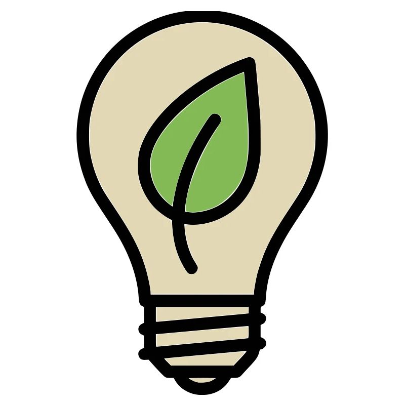 Light Bulb Leaf Eco Idea