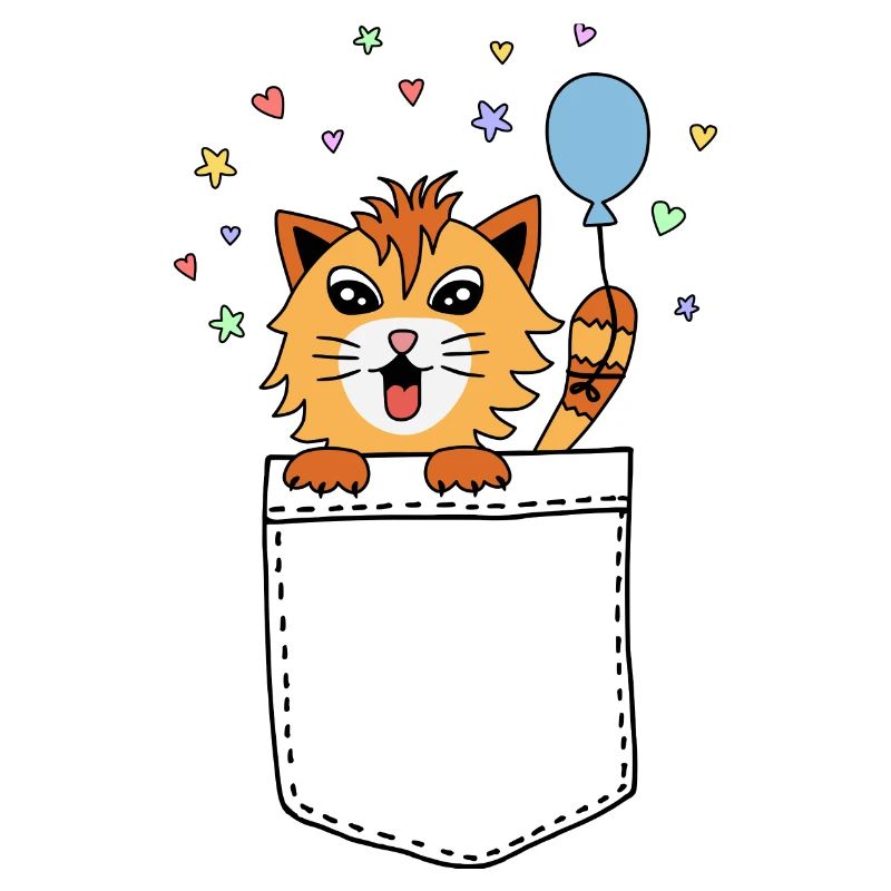 Chat dans la poche de poitrine