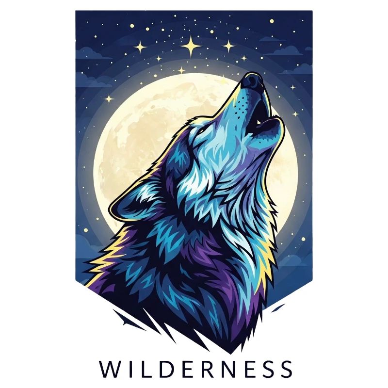 Mystical Wolf under Full Moon