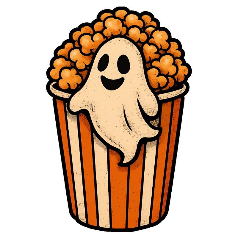 Fantôme de pop-corn dans le pot de pop-corn