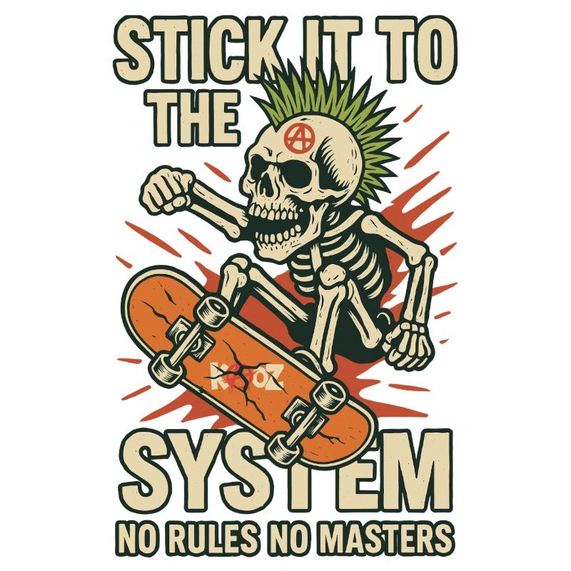 Skateboard Skeleton contre le système