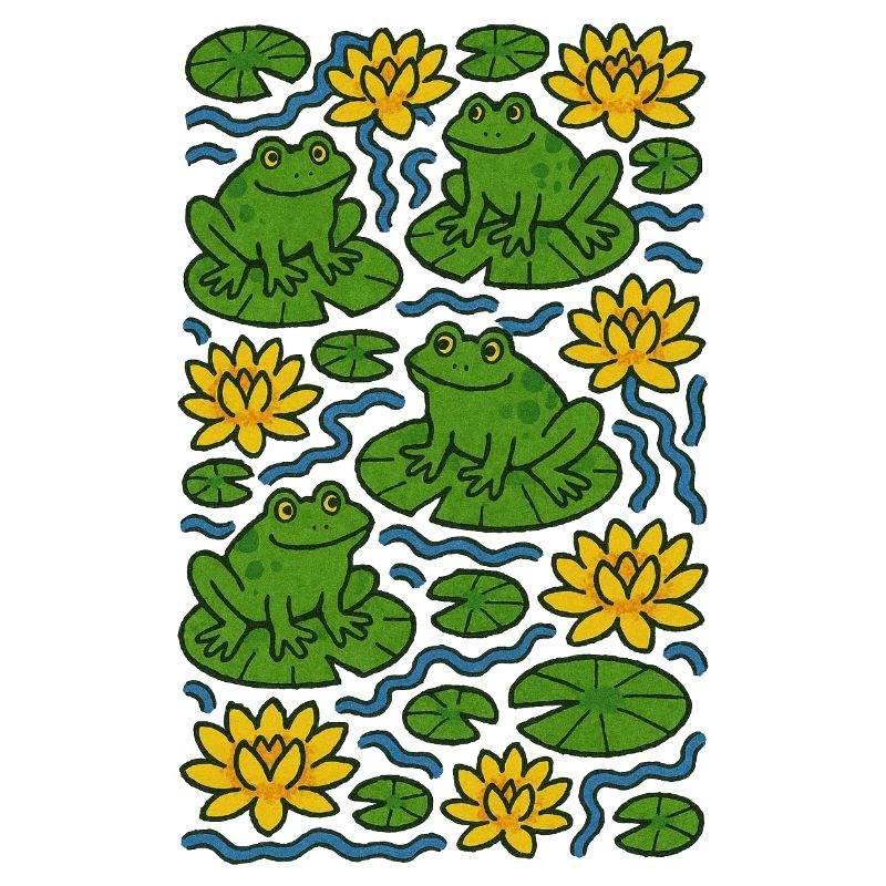 Lily Pad Frogs in Bloom Pattern