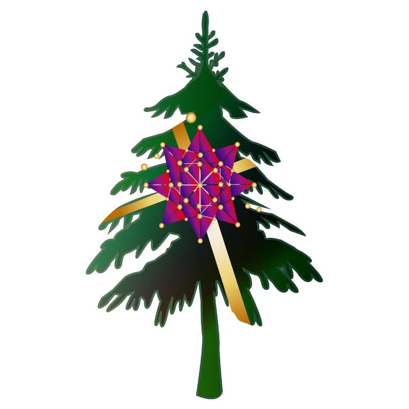 Christbaum oder Weihnachtsbaum & Geschenkschleife