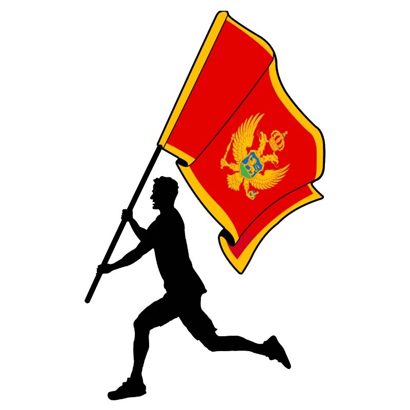 Flagge Montenegro Mann läuft