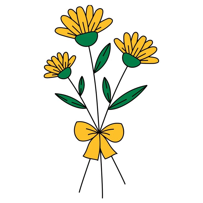 Bouquet de fleurs tricolore