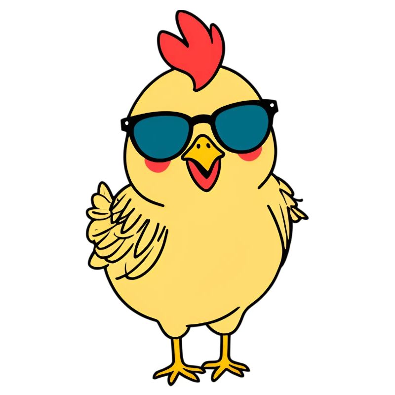 Poussin avec des lunettes de soleil