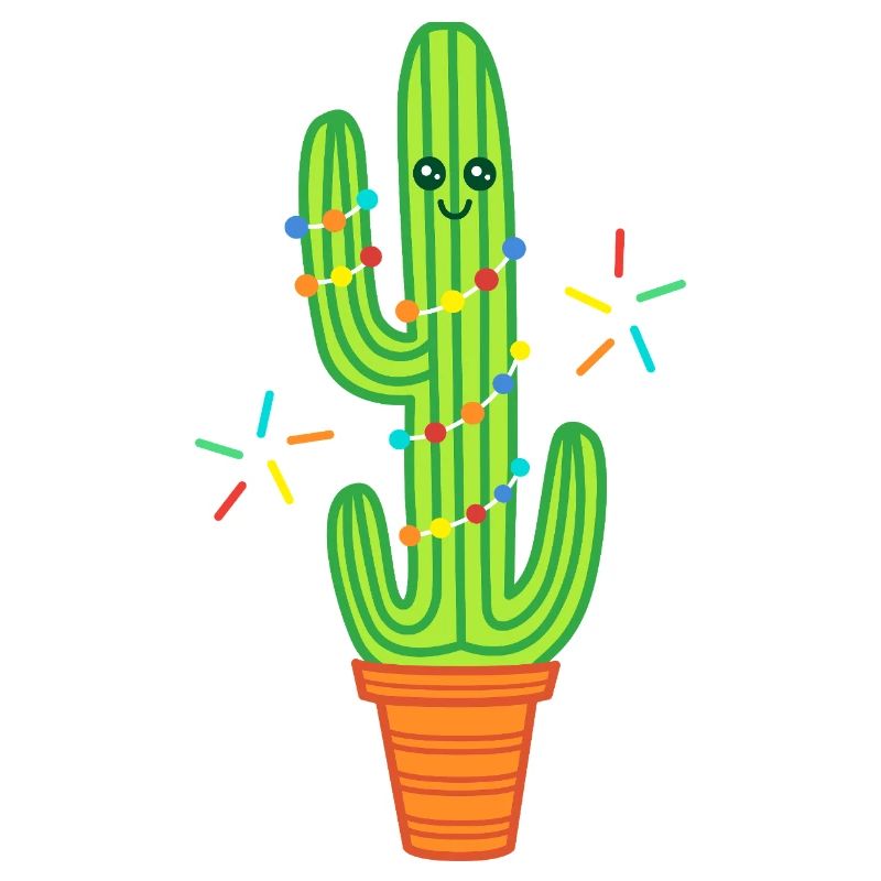 Cute Comic Cactus Green