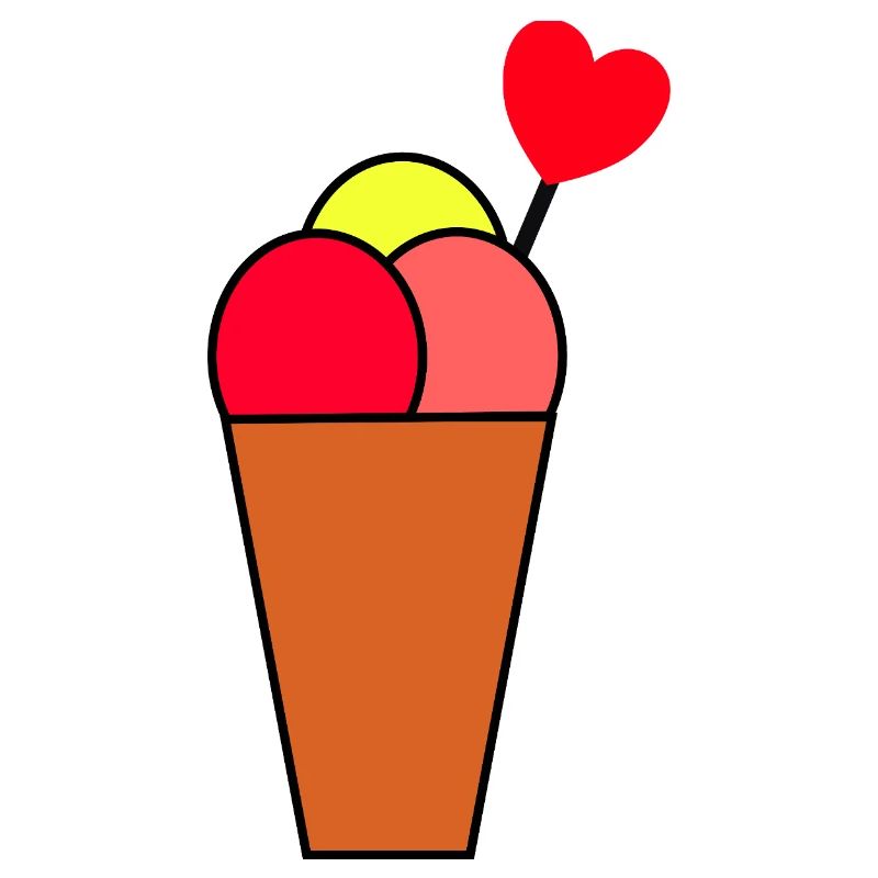 Herz im Eisbecher Eis