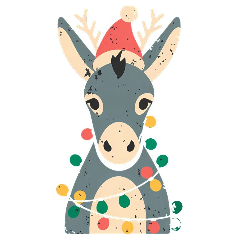 Mignon âne elfe Noël