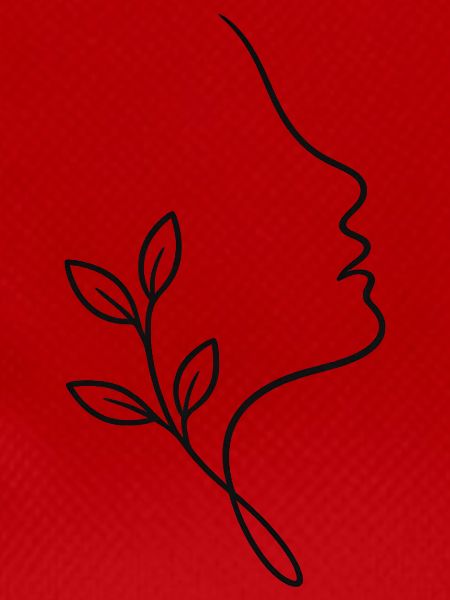 Line face with foliage
