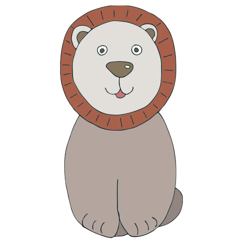 Lion head with friendly face
