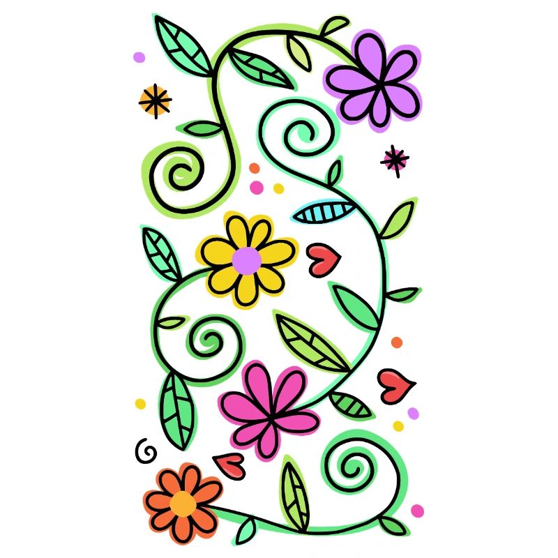 Decorative Doodle Daisy Flowers