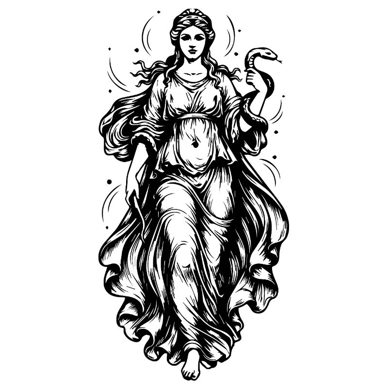 Ancient Greek Goddess with snake
