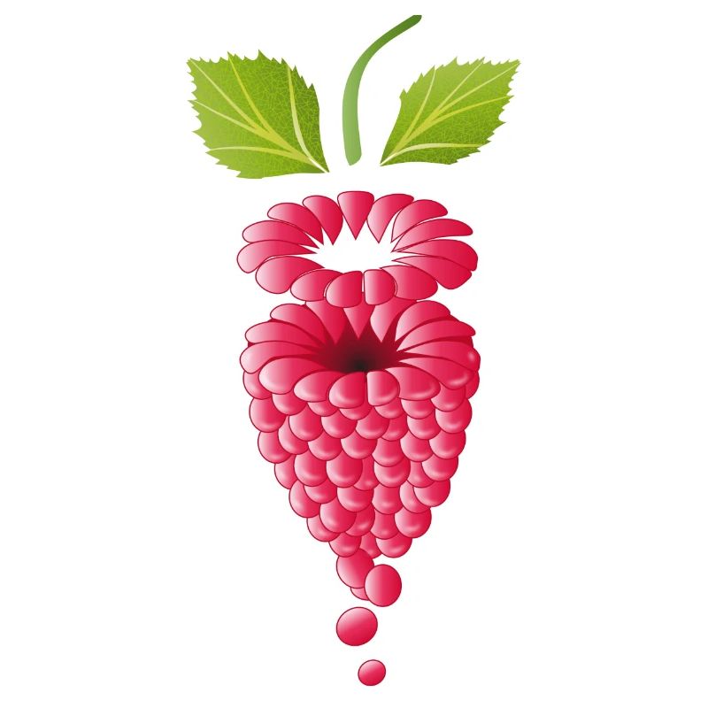 floating pink ripe raspberry