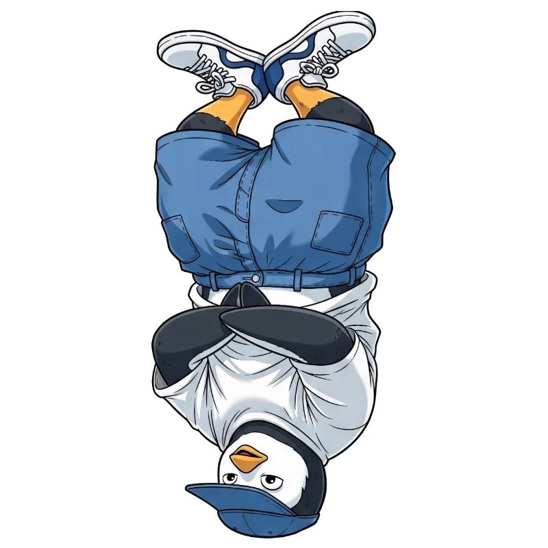 Cool Penguin Dancing Hip Hop Breakdance Headstand