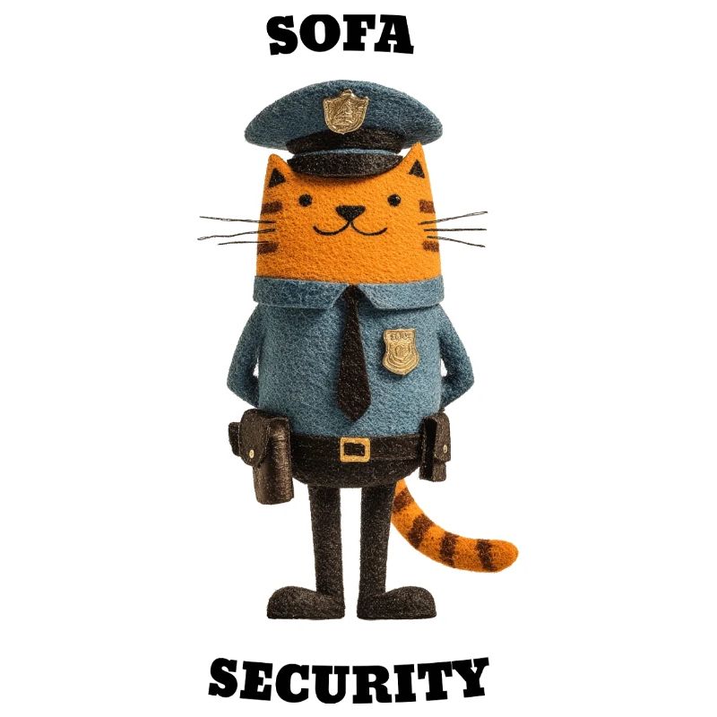Sofa Security - Funny Cats Illustration