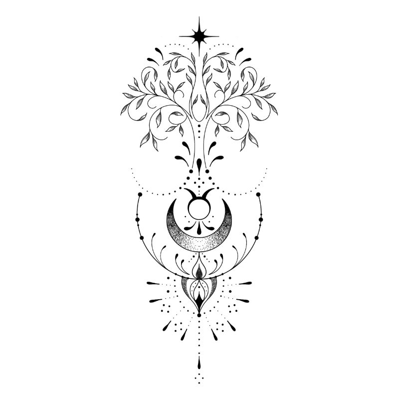 Weiblicher Lebensbaum Mond Sonne Ornament