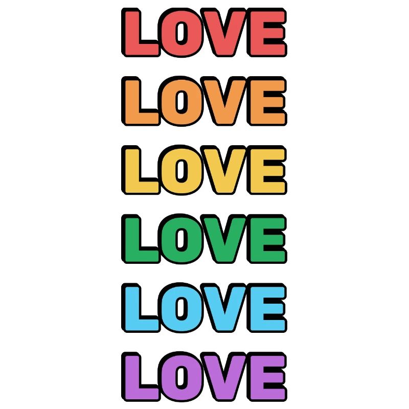 Rainbow Love Word Pattern