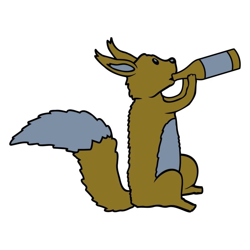 Bier trinkendes Eichhörnchen