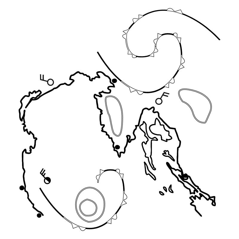 Nautical Map, Weather Map, Map of the Waterway, Tons