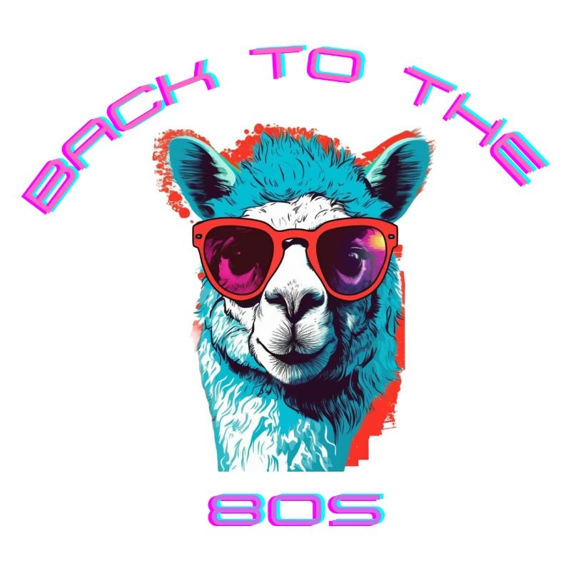 Lama décontracté avec lunettes de soleil design rétro