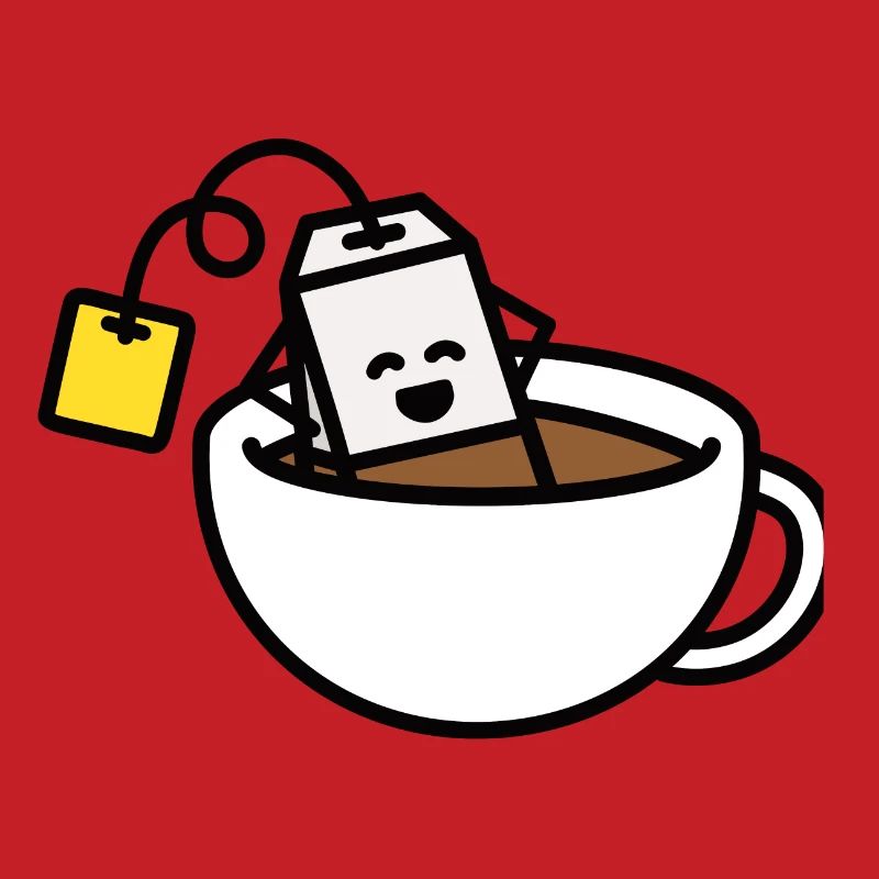 Funny tea bag in teacup bath Tea lover Tea drinker