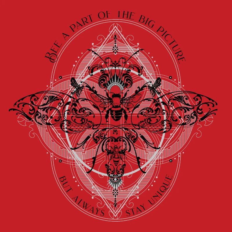 Bee Psychedelic Geometry Pattern cool dicton