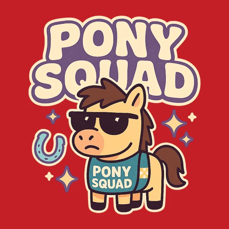 Conception de dessin animé Pony Squad