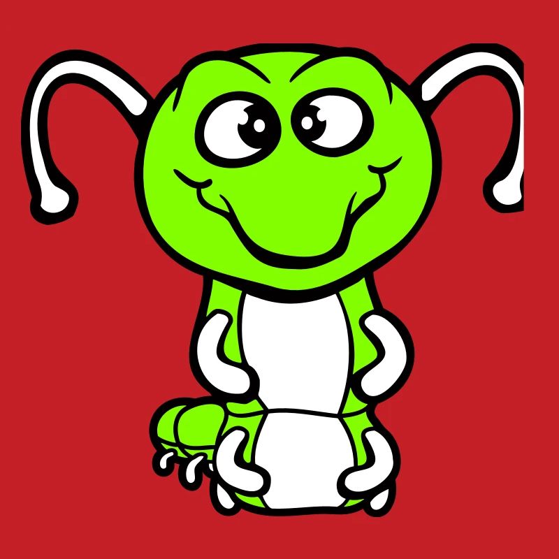 Chenille amicale douce et adorable sourit joyeuse bande dessinée