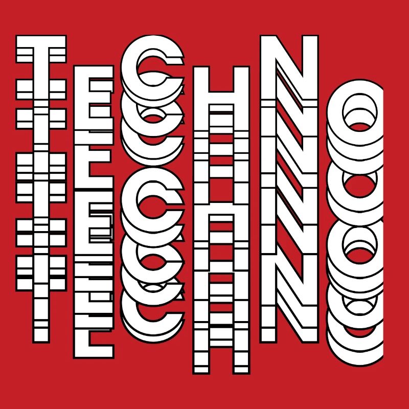 Futuristic Techno Typography Design