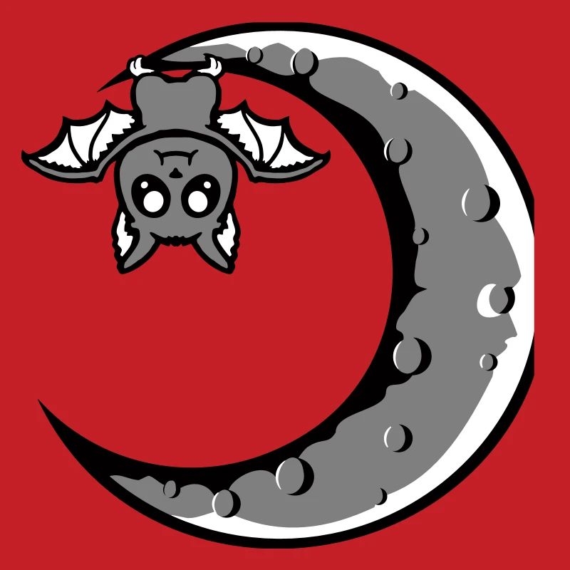Cute Bat Crescent Moon Hanging Halloween Night
